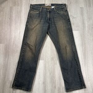 Levi Strauss Signature Straight Fit Jean Men's 34x32 Blue Denim Faded Workwear